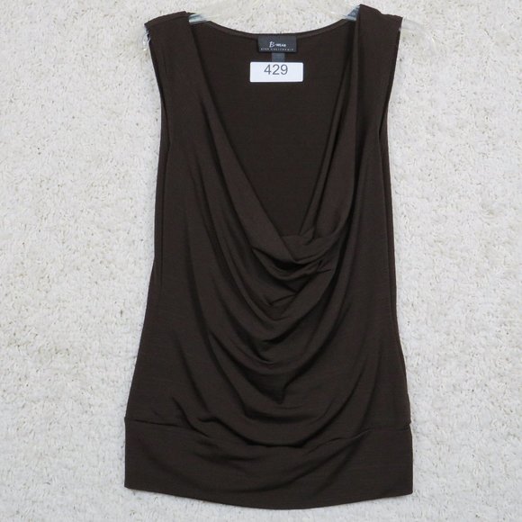 B-Wear* Women's Low Draped Cowl Neck Sleeveless Blouse Size Medium~ Made in USA - Picture 1 of 9